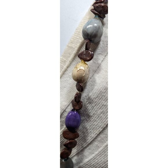 Nature Inspired Apple Seed And Job's Tears Seed Beaded Necklace - Picture 6 of 7
